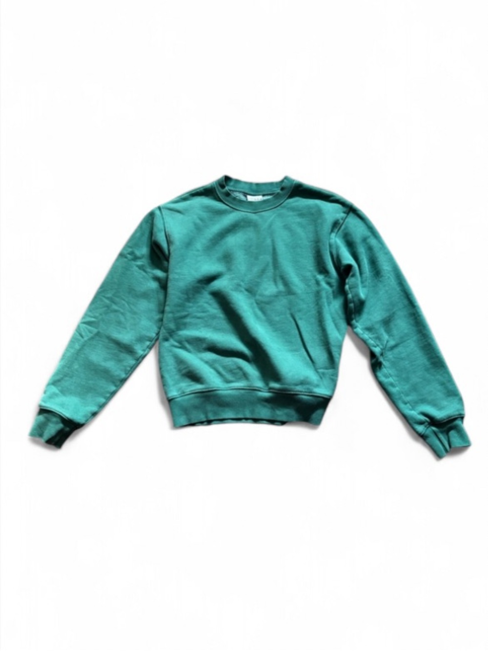 Aritzia TNA Cozy Fleece Perfect Crew neck Sweatshirt Size XXS Forest Green